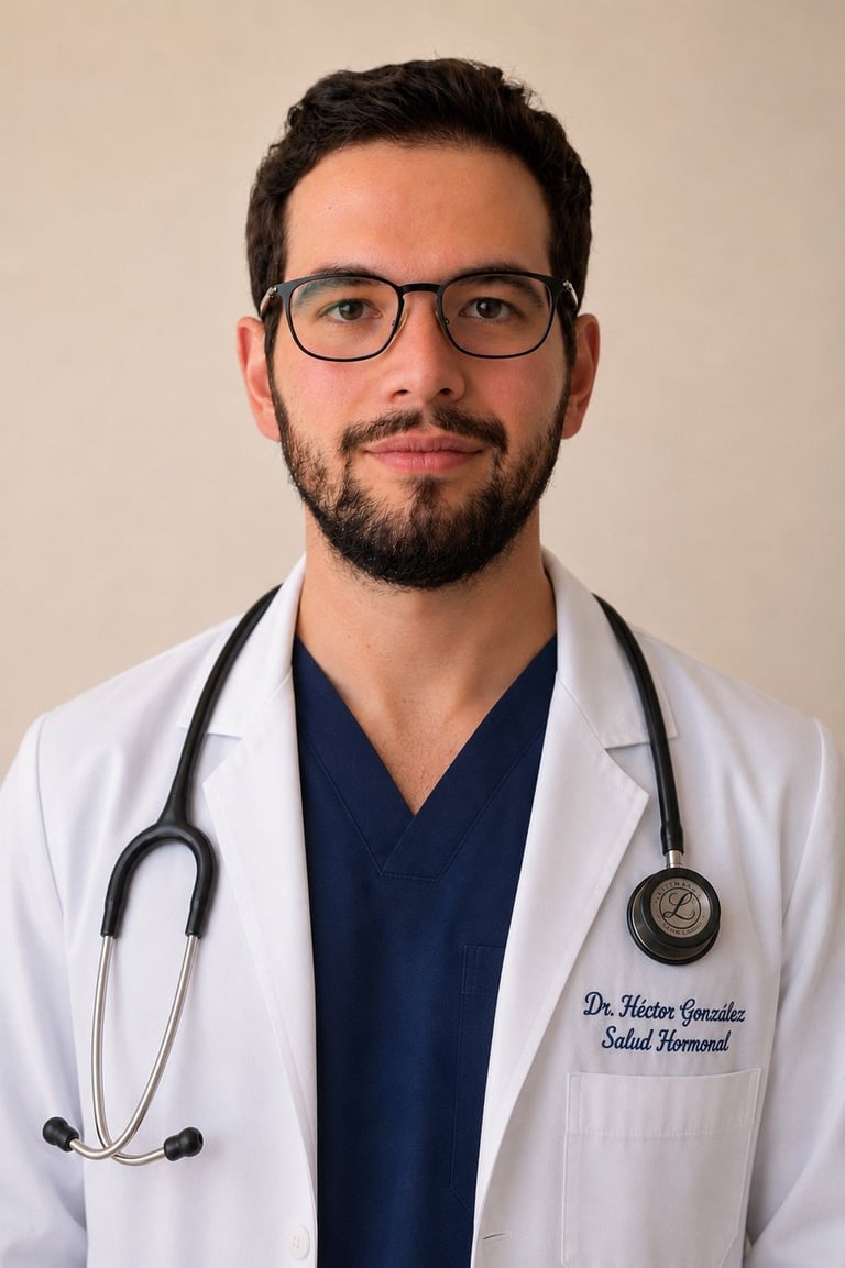 Professional portrait of a male doctor wearing glasses, white coat, and stethoscope against a neutral background